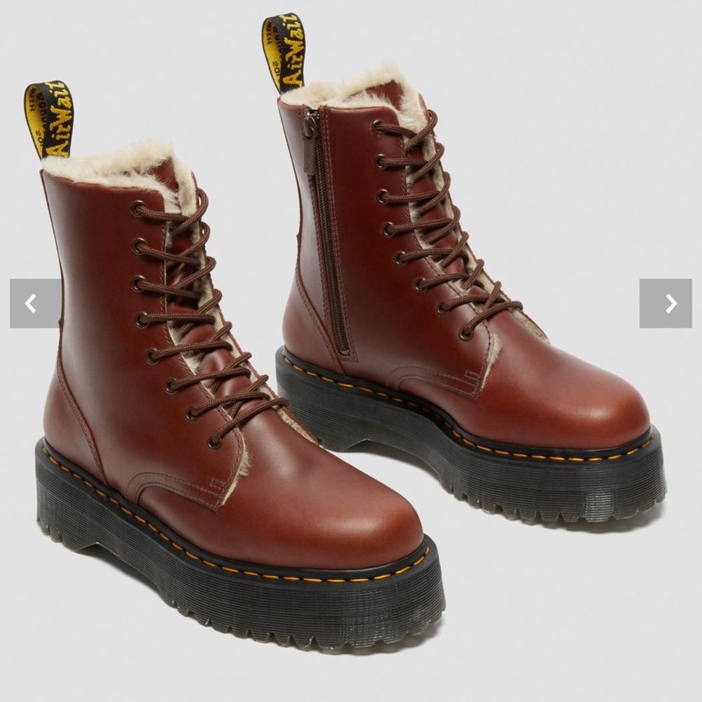 Dr. Martens: “JADON” BOOT LEATHER FAUX FUR LINED PLATFORM 🇬🇧 (M9/W10)
